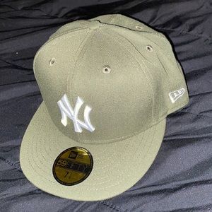 Olive Yankees Fitted Hat